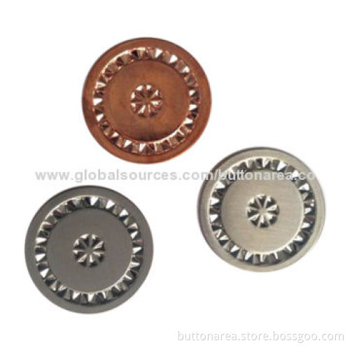 Alloy jeans button with nylon insert